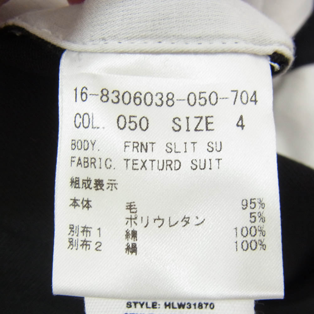 HELMUT LANG ヘルムートラング ウール センタースリット スラックス パンツ ブラック系 4【中古】