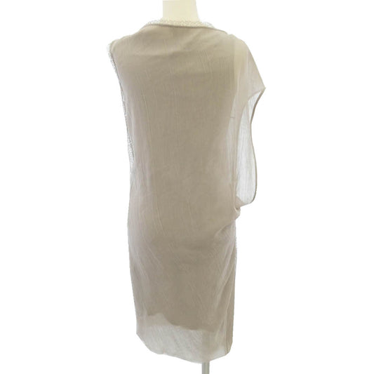 HELMUT LANG ヘルムートラング 裏地シルク ドレープ ノースリーブ ワンピース ベージュ ベージュ系【中古】