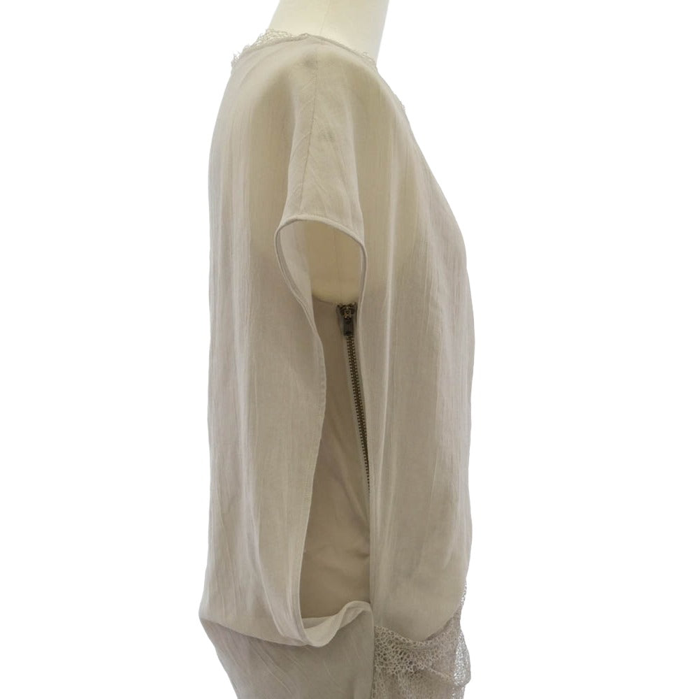 HELMUT LANG ヘルムートラング 裏地シルク ドレープ ノースリーブ ワンピース ベージュ ベージュ系【中古】