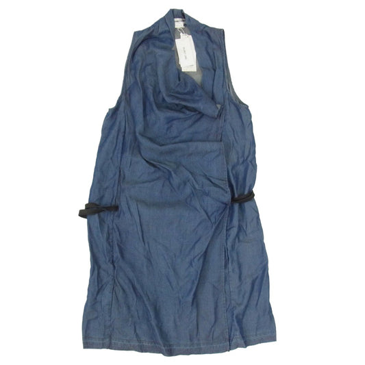 HELMUT LANG ヘルムートラング ダンガリー ドレープ ノースリーブ ワンピース インディゴブルー系 4【新古品】【未使用】【中古】