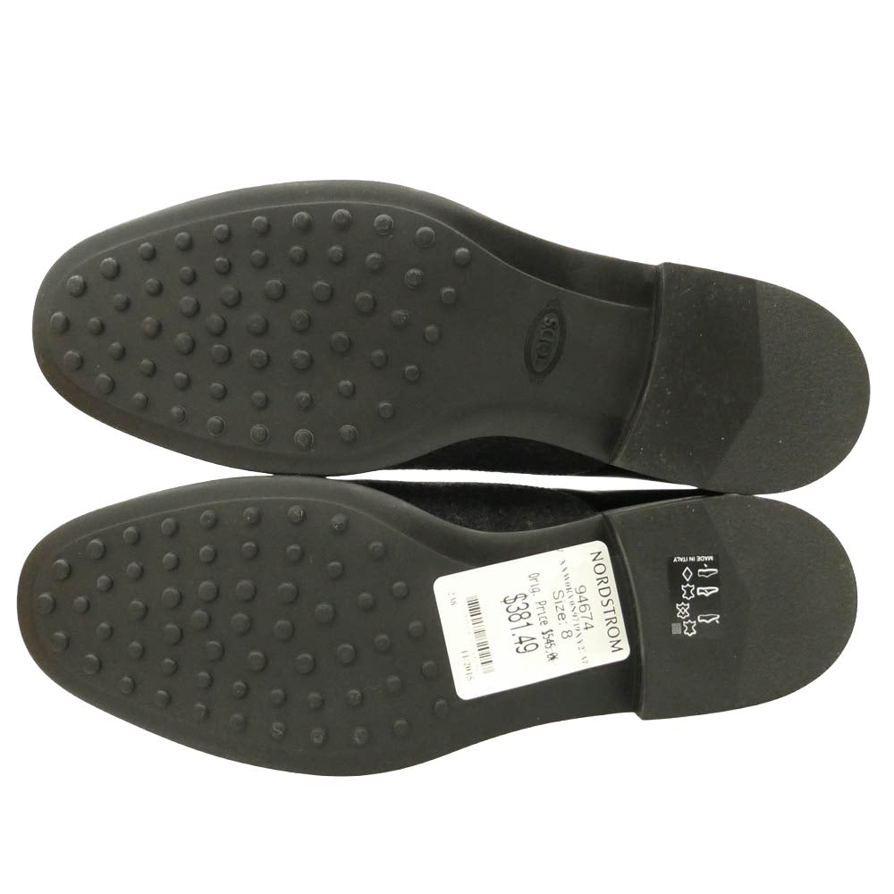 TOD’S トッズ レザー モンクストラップ ローファー ビジネス シューズ ブラック系 38【美品】【中古】