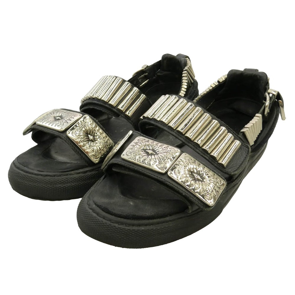 TOGA トーガ METAL SNEAKER SANDALS メタル スニーカー サンダル ブラック系 シルバー系 38【中古】