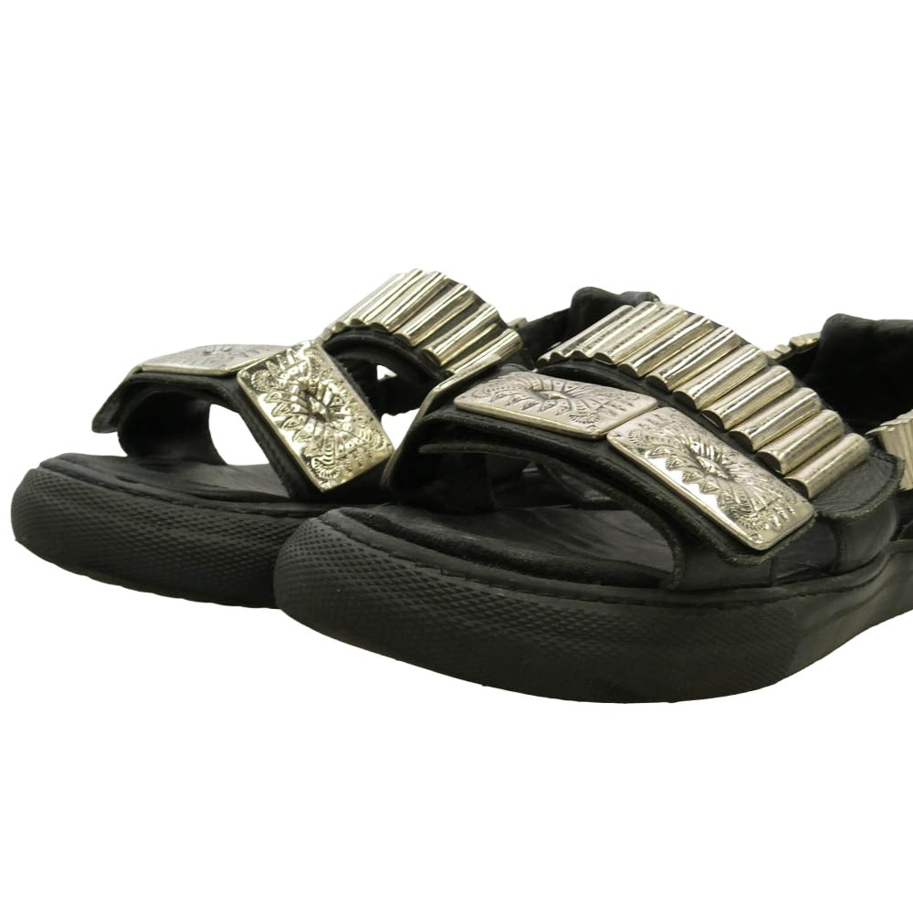 TOGA トーガ METAL SNEAKER SANDALS メタル スニーカー サンダル ブラック系 シルバー系 38【中古】