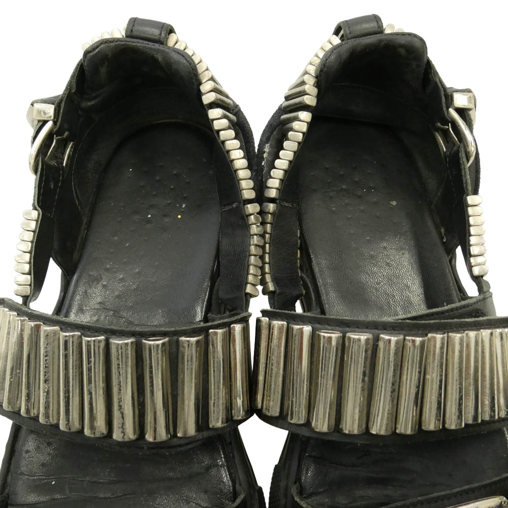 TOGA トーガ METAL SNEAKER SANDALS メタル スニーカー サンダル ブラック系 シルバー系 38【中古】