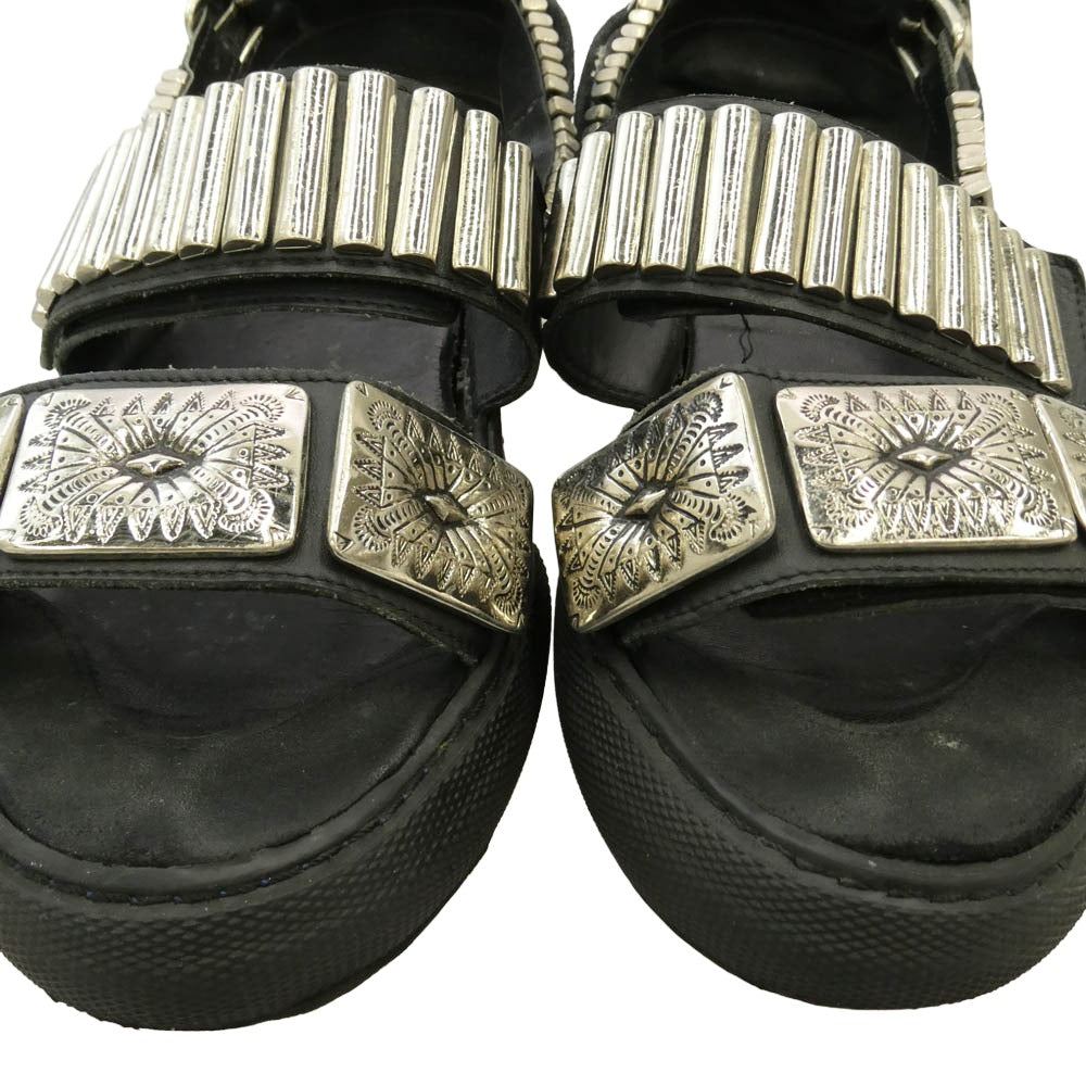 TOGA トーガ METAL SNEAKER SANDALS メタル スニーカー サンダル ブラック系 シルバー系 38【中古】