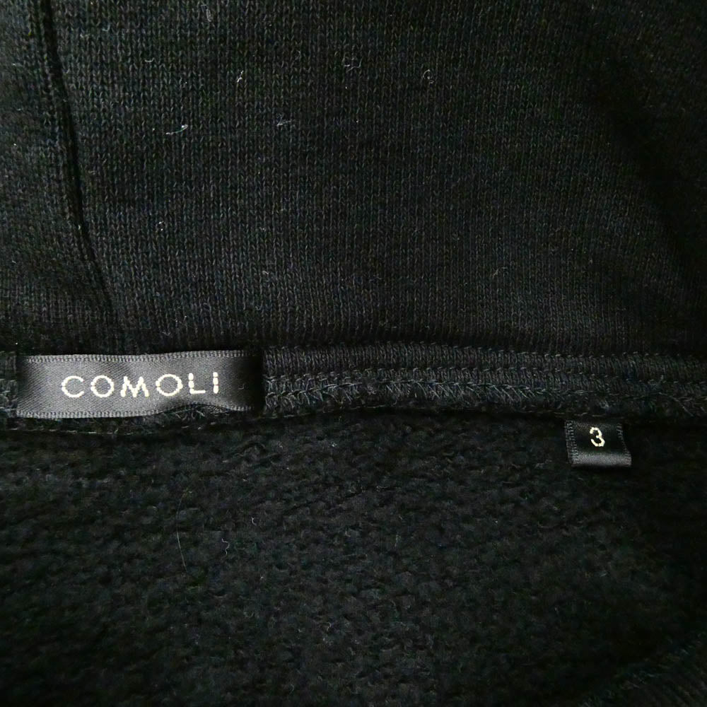 COMOLI コモリ 25AW C03-05017 コットン裏毛 パーカー ブラック系 M【中古】