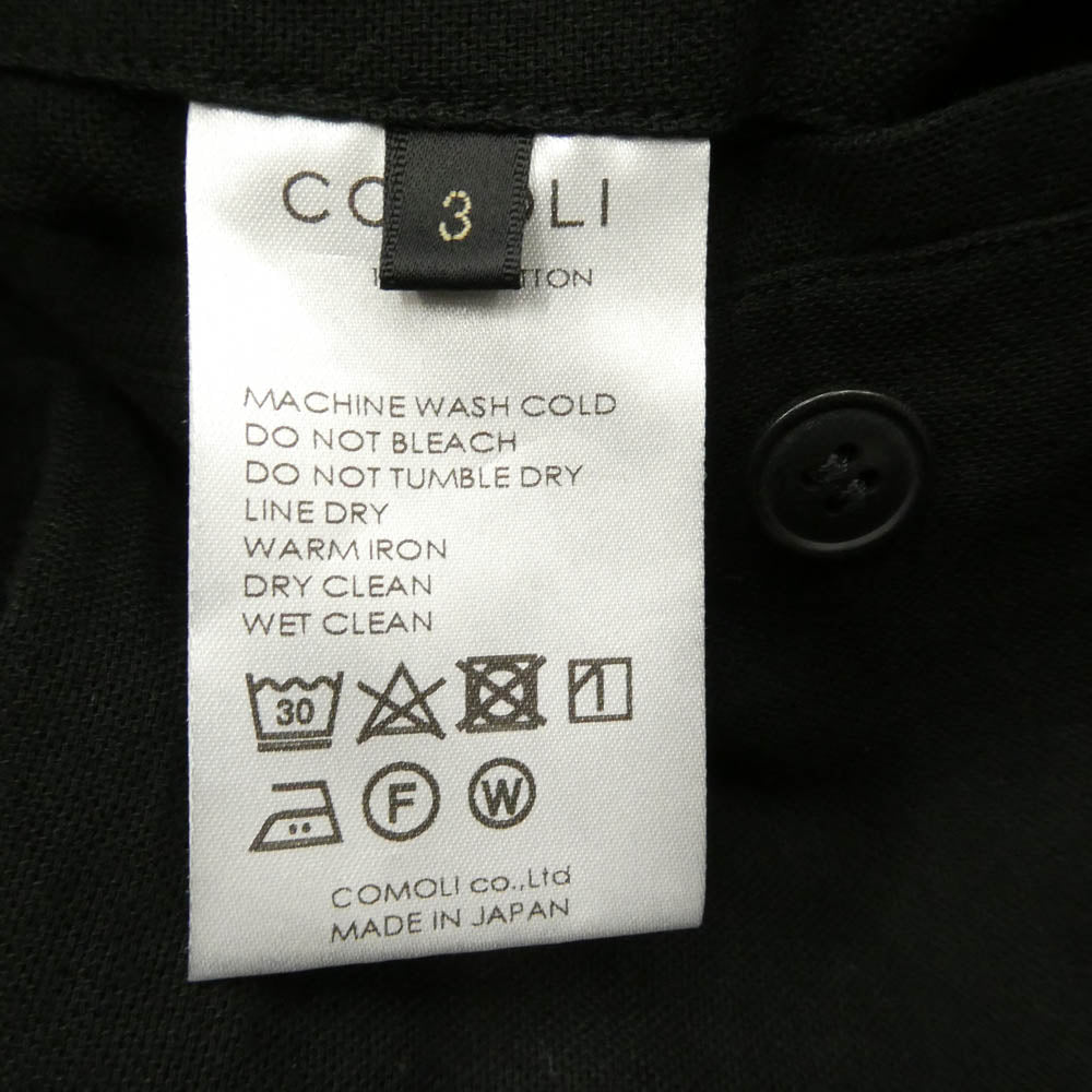 COMOLI コモリ 24SS Z01-03023 オックス ニータック カーゴパンツ ブラック系 3【中古】