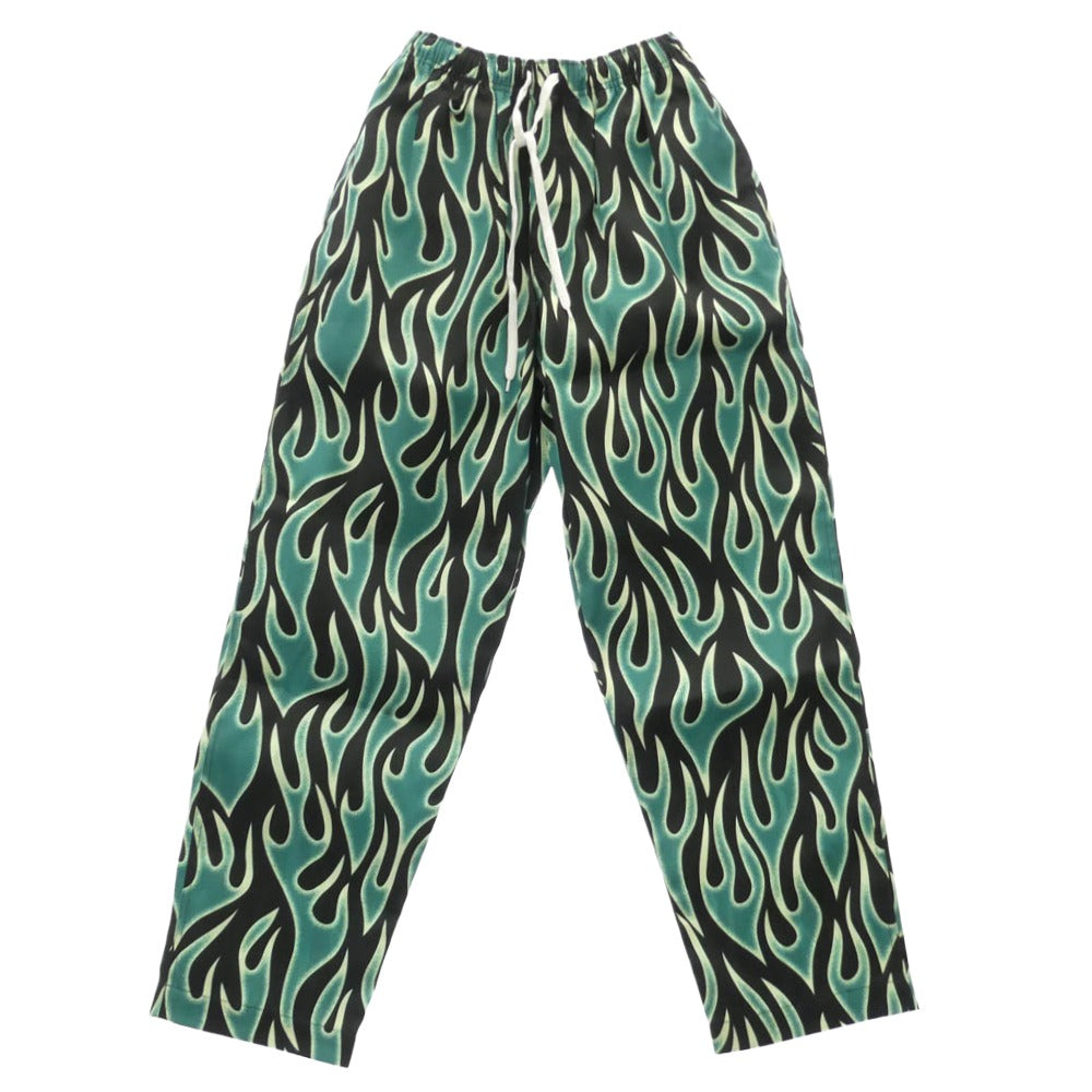 アス Multi Flames Easy Pants フレームス イージー パンツ ブラック系 グリーン系 S/M【極上美品】【中古】