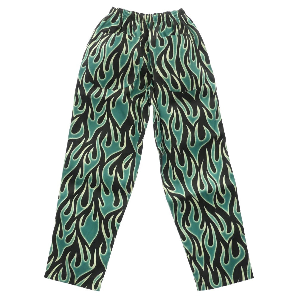 アス Multi Flames Easy Pants フレームス イージー パンツ ブラック系 グリーン系 S/M【極上美品】【中古】