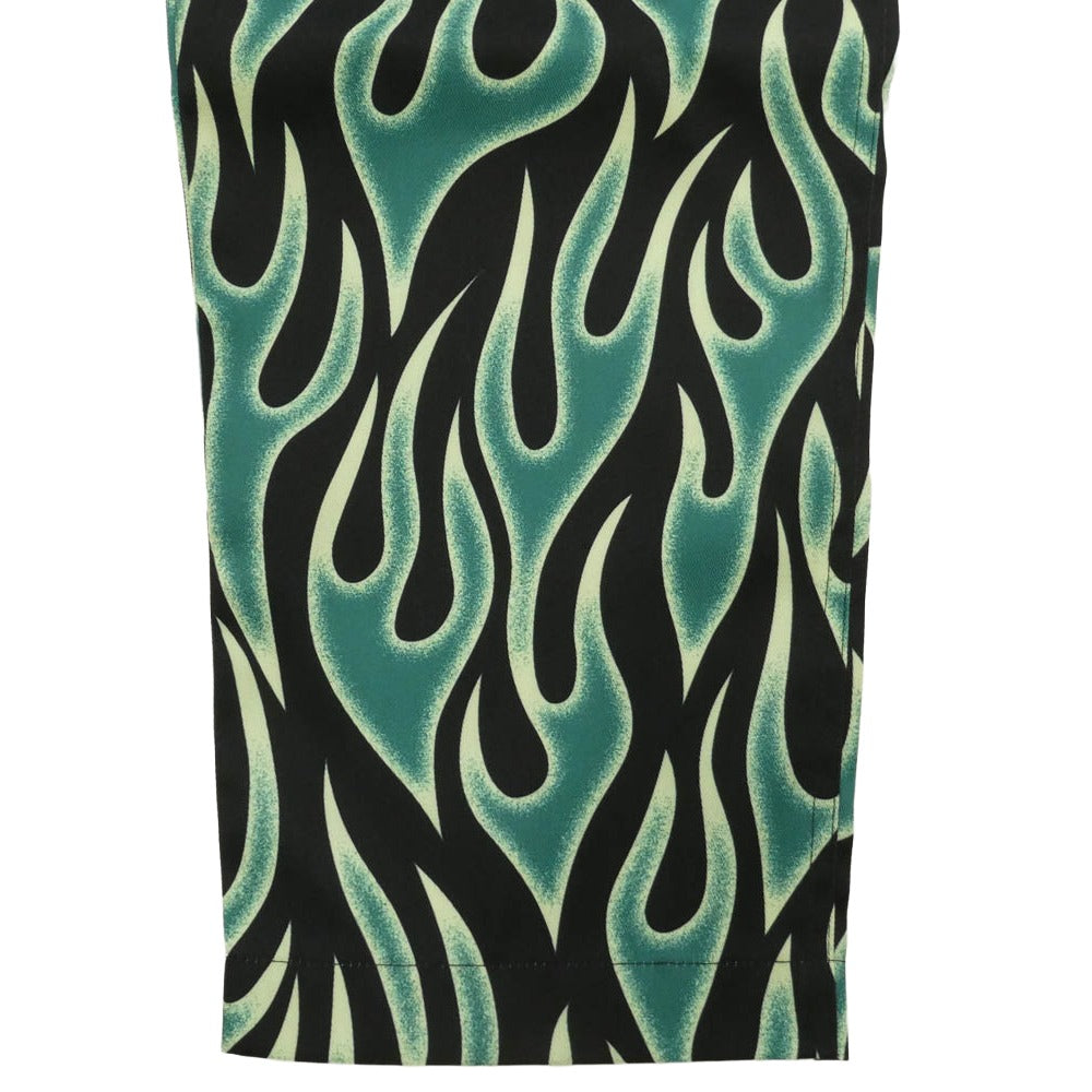 アス Multi Flames Easy Pants フレームス イージー パンツ ブラック系 グリーン系 S/M【極上美品】【中古】