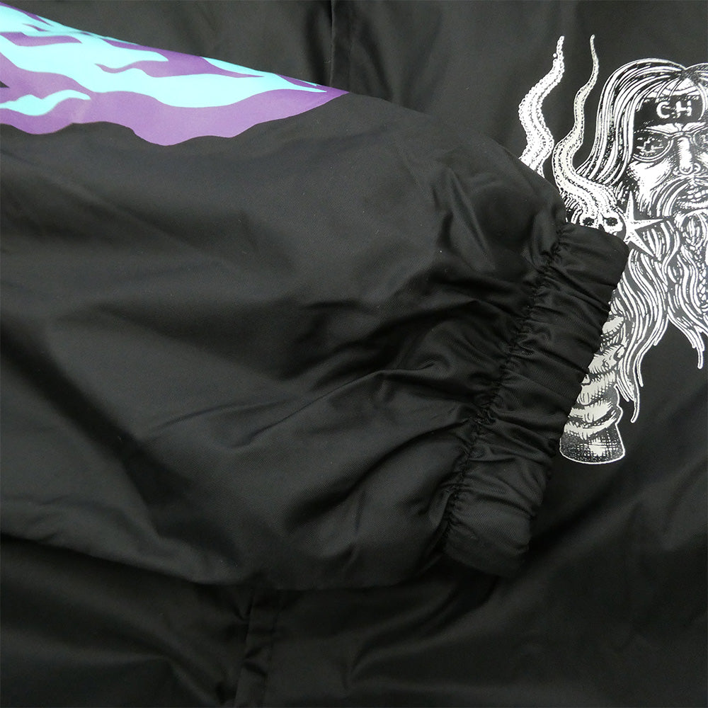 アス × Suntee Don't Fuck with My Chopper herpa Lined Nylon Coach Jacket コーチ ジャケット ブラック系 L【極上美品】【中古】