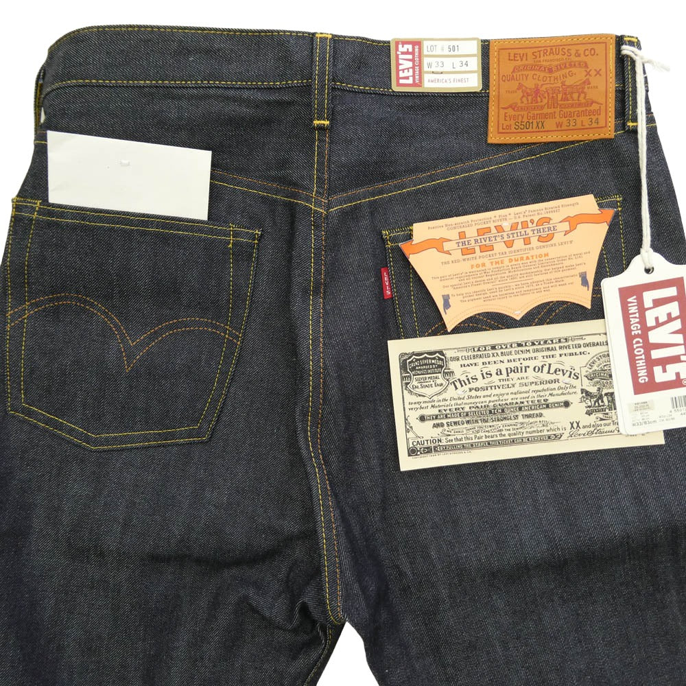Levi's リーバイス 44501-0072 LVC 1944年モデル 大戦 S501XX RIGID デニム パンツ ジーンズ インディゴブルー系 W33 L34【新古品】【未使用】【中古】