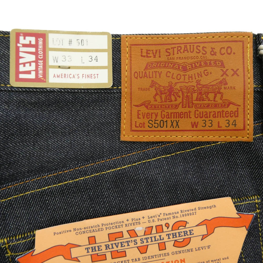 Levi's リーバイス 44501-0072 LVC 1944年モデル 大戦 S501XX RIGID デニム パンツ ジーンズ インディゴブルー系 W33 L34【新古品】【未使用】【中古】