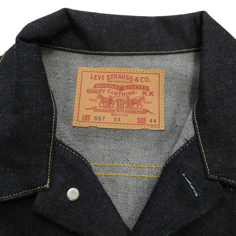 Levi's リーバイス 70557-0006 99年 USA製 バレンシア工場 3rd 557XX 1962モデル 復刻 デニム ジャケット ボタン裏555刻印 インディゴブルー系 44【新古品】【未使用】【中古】