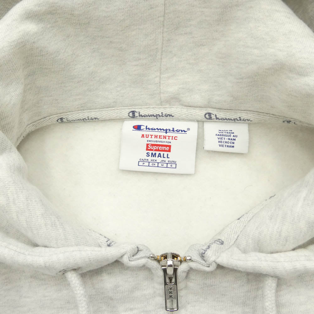 Supreme シュプリーム 24SS × Chmpion Zip Up Hooded Sweatshirt ジップアップ フーデッド スウェットシャツ パーカー フーディー ホワイト系 S【中古】