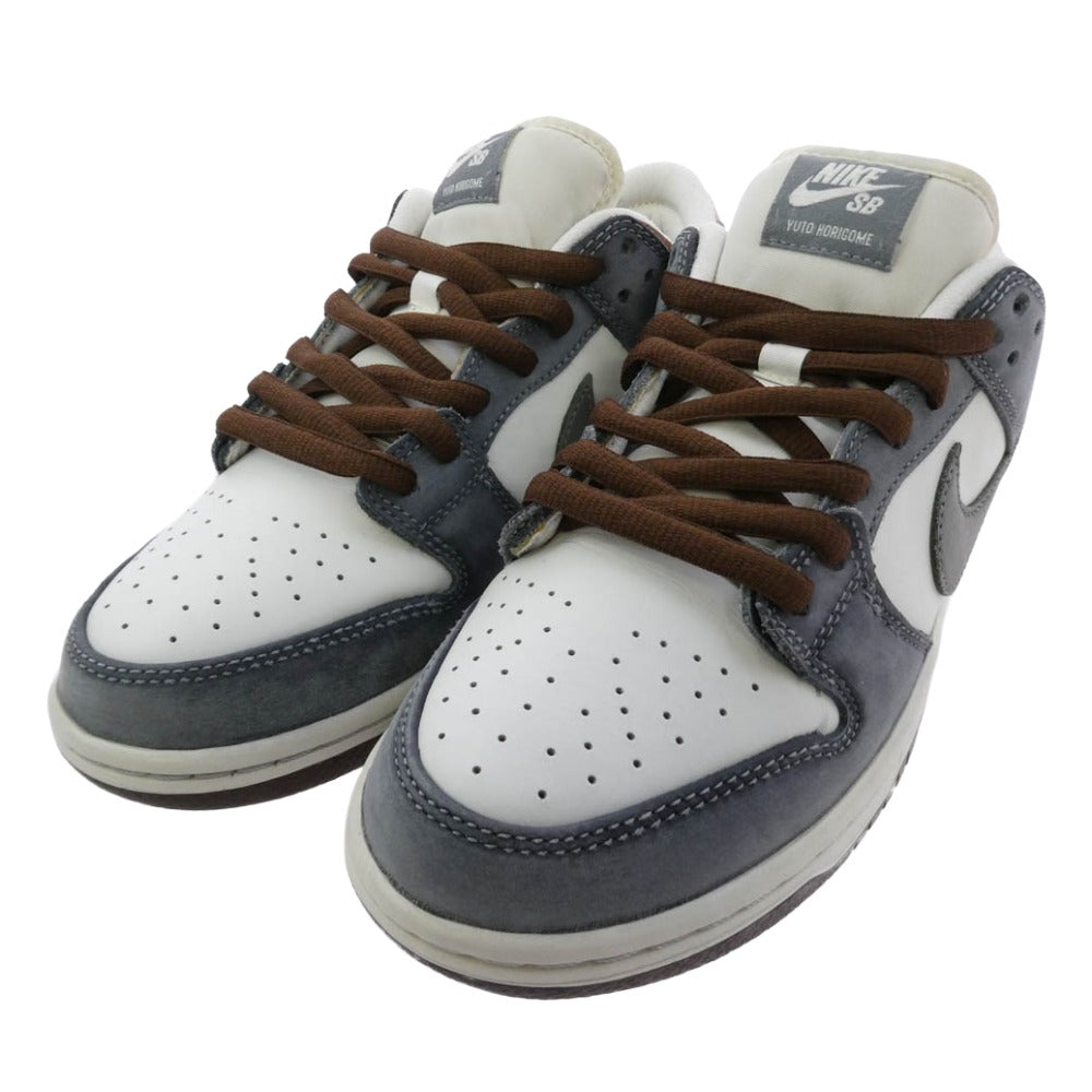 NIKE SB ナイキエスビー FQ1180-001 x 堀米 雄斗 Yuto Horigome Dunk Low Pro QS Wolf Grey ダンク ロー プロ ウルフグレー スニーカー ホワイト系 グレー系 26.5cm【美品】【中古】