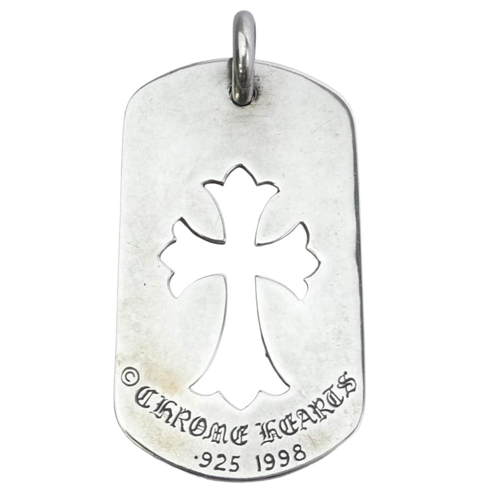 CHROME HEARTS クロムハーツ（原本無） オールド ラージドッグタグ カットアウトクロス ペンダントトップ シルバー系【中古】