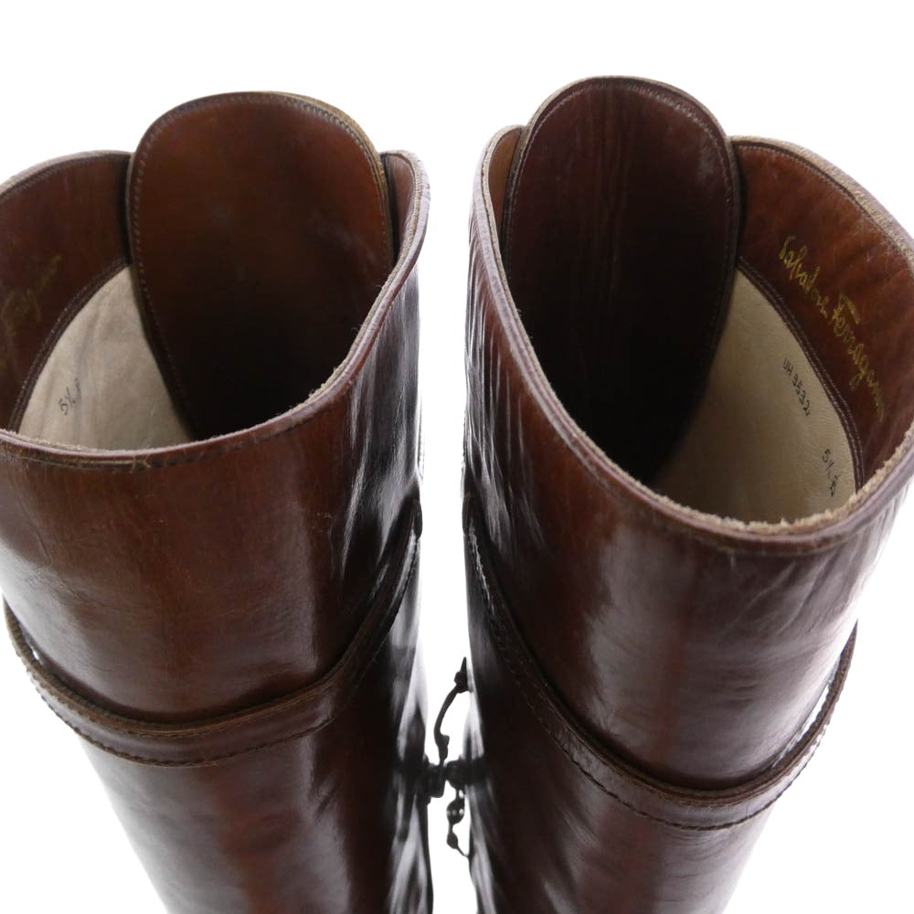 Salvatore Ferragamo サルヴァトーレフェラガモ ヒール ロングブーツ ブラウン系 5.5【中古】