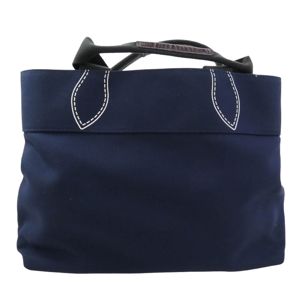 ADMJアクセソワ エーディーエムジェイ accessoires de mademoiselle アクセソワドゥマドモワゼル スパンコールロゴ キャンバス トートバッグ ネイビー系【中古】