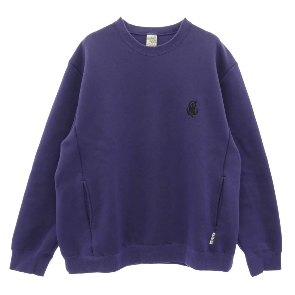 CALEE キャリー 25AW CL-25AW019 HIGH GAUGE DOUBLE KNIT CREW NECK SW ダンボール クルーネック スウェット パープル系 XL【中古】