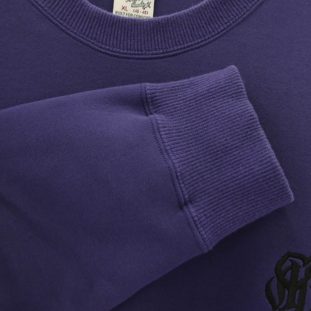 CALEE キャリー 25AW CL-25AW019 HIGH GAUGE DOUBLE KNIT CREW NECK SW ダンボール クルーネック スウェット パープル系 XL【中古】