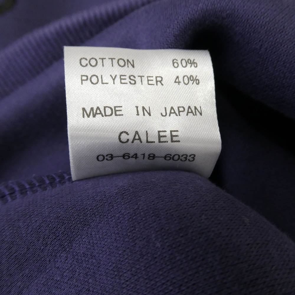 CALEE キャリー 25AW CL-25AW019 HIGH GAUGE DOUBLE KNIT CREW NECK SW ダンボール クルーネック スウェット パープル系 XL【中古】