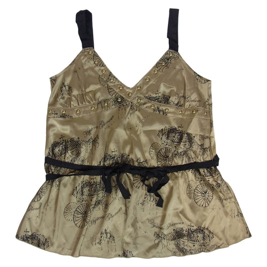 HYSTERIC GLAMOUR ヒステリックグラマー 3CR-2040 Hysterics ヒステリックス スタッズ 総柄 キャミソール ゴールド系 FREE【中古】