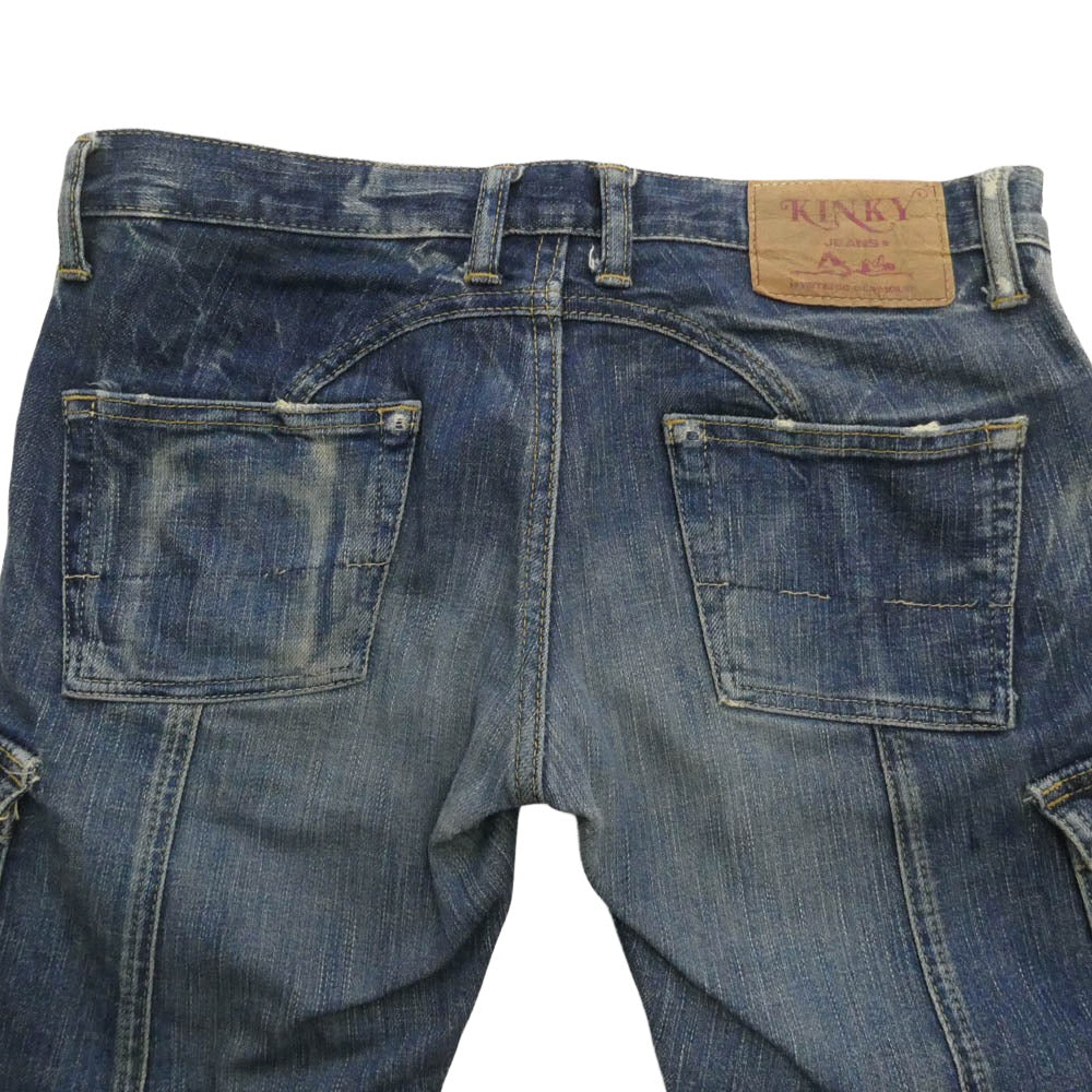 HYSTERIC GLAMOUR ヒステリックグラマー 2AP-5622 KINKY キンキー 裾ジップ 七分丈 ジーンズ デニムパンツ インディゴブルー系 XS【中古】