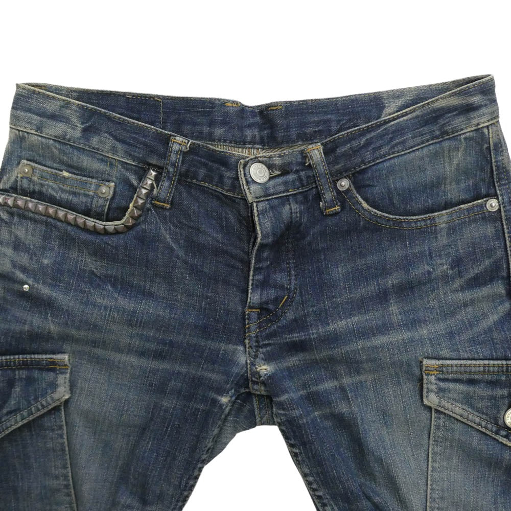 HYSTERIC GLAMOUR ヒステリックグラマー 2AP-5622 KINKY キンキー 裾ジップ 七分丈 ジーンズ デニムパンツ インディゴブルー系 XS【中古】