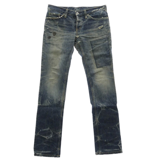 HYSTERIC GLAMOUR ヒステリックグラマー Hysterics ヒステリックス スタッズ ダメージ ボタンフライ ジーンズ デニムパンツ インディゴブルー系【中古】
