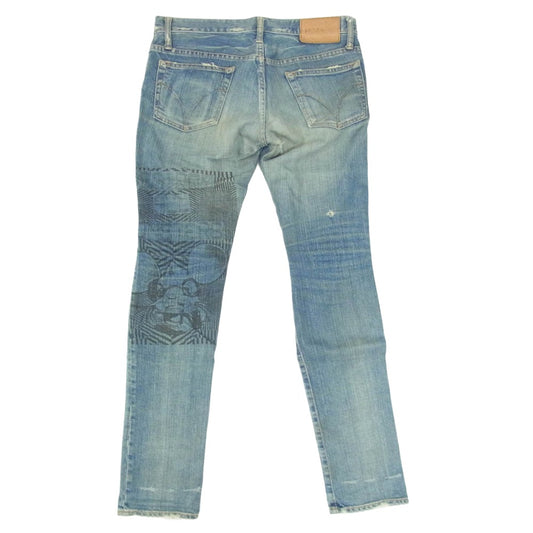 HYSTERIC GLAMOUR ヒステリックグラマー 3AP-5163 Hysterics ヒステリックス DESTROY ALL MONSTERS デストロイオールモンスターズ スタッズ ジーンズ デニムパンツ インディゴブルー系 S【中古】
