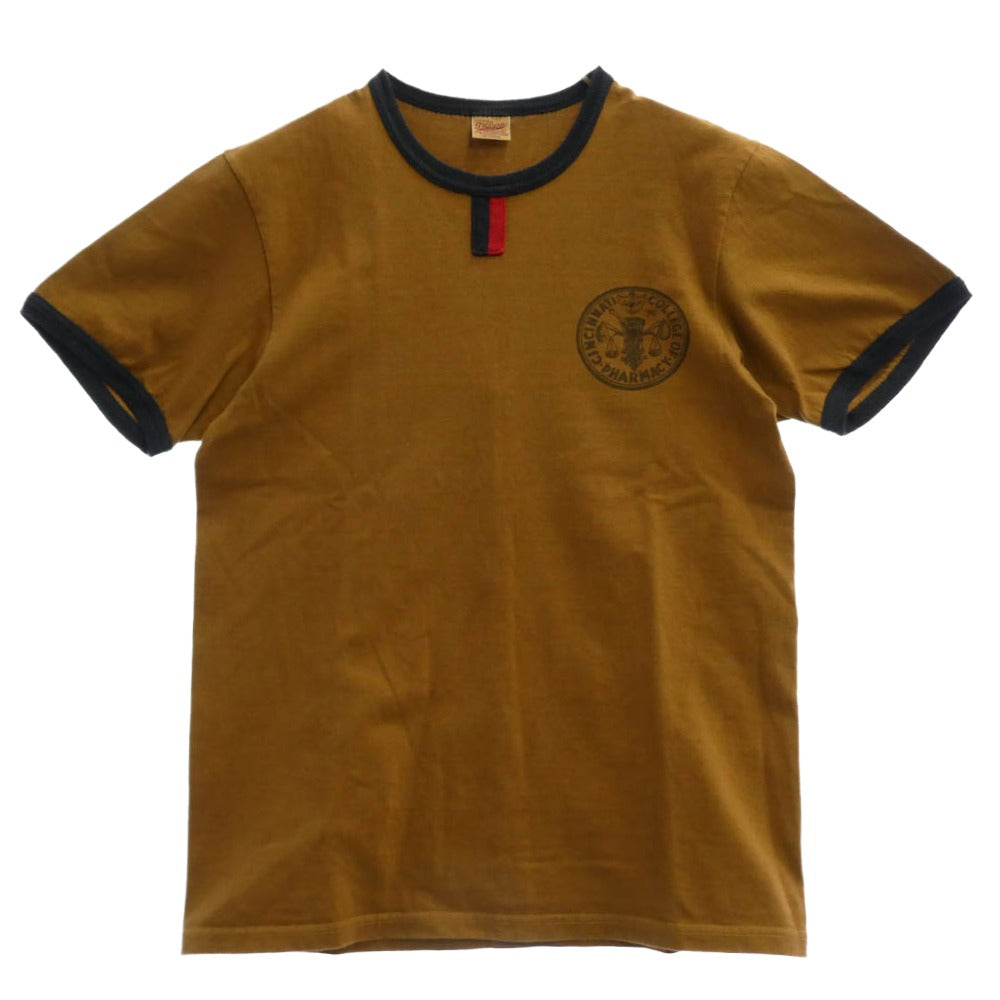DELUXE デラックス ロゴ 半袖 Ｔシャツ カットソー ブラウン系 L【中古】