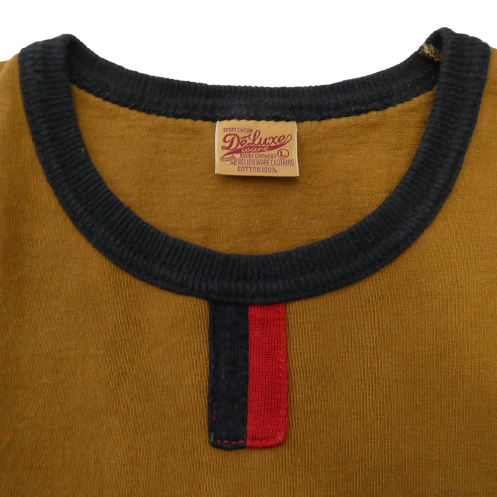 DELUXE デラックス ロゴ 半袖 Ｔシャツ カットソー ブラウン系 L【中古】