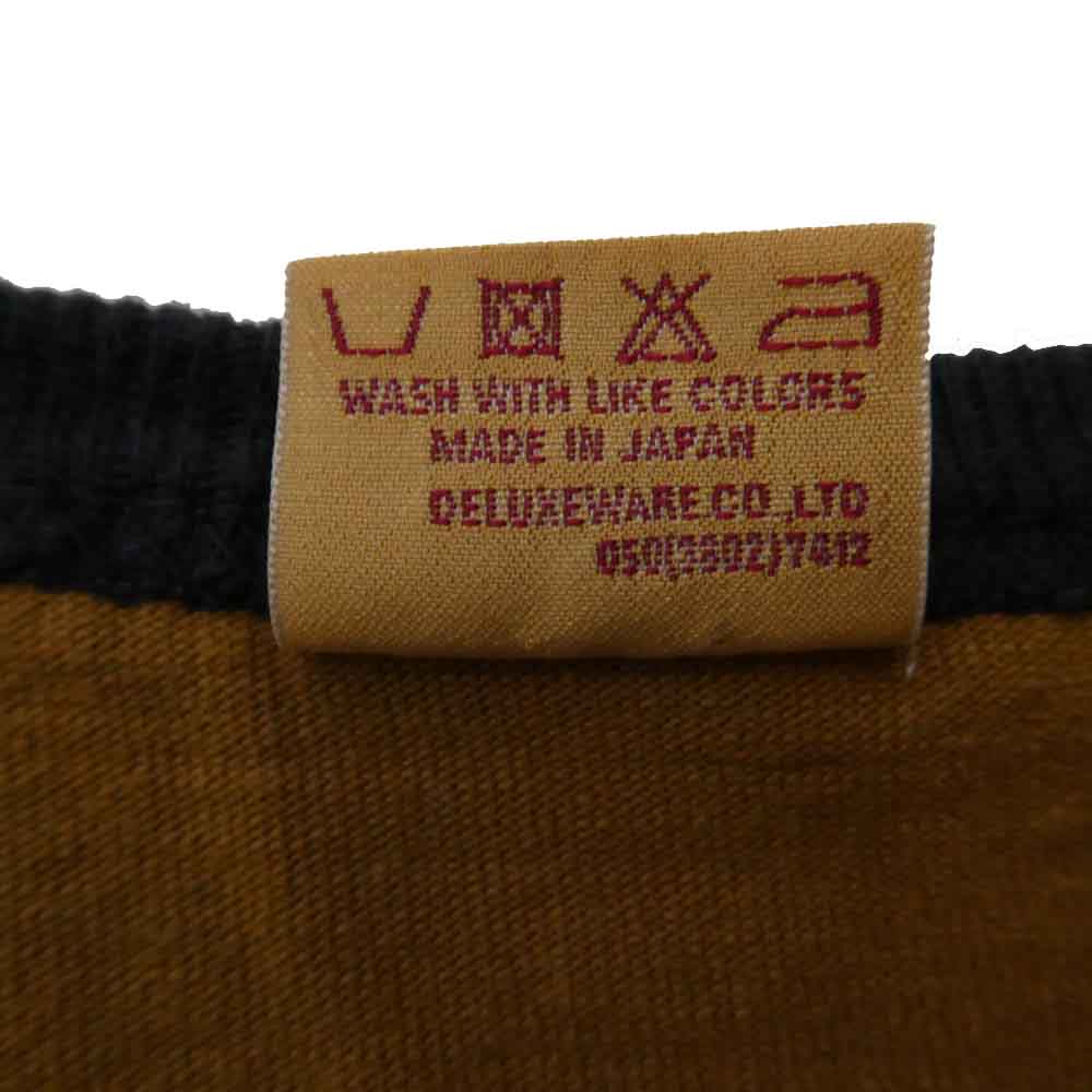 DELUXE デラックス ロゴ 半袖 Ｔシャツ カットソー ブラウン系 L【中古】