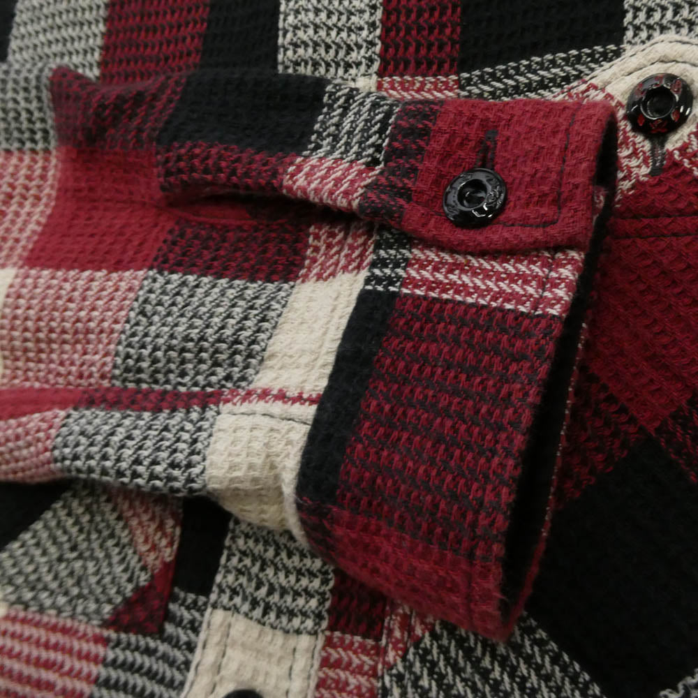 R.J.B アールジェイビー STEADY BLUE チェック 長袖 ネルシャツ エンジ系 40【中古】