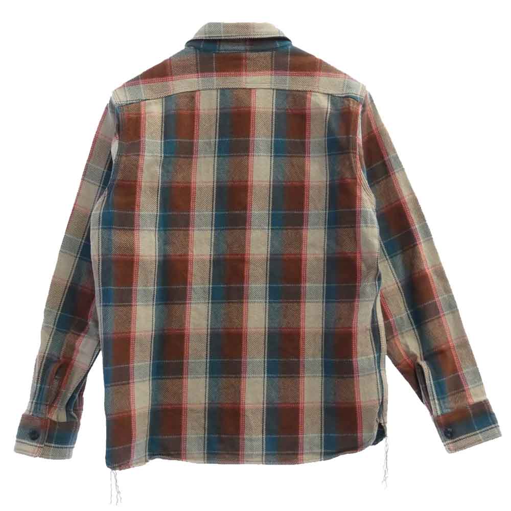 Pherrow's フェローズ ヘビー ネル コットン チェック 長袖 シャツ ブラウン系 40【中古】
