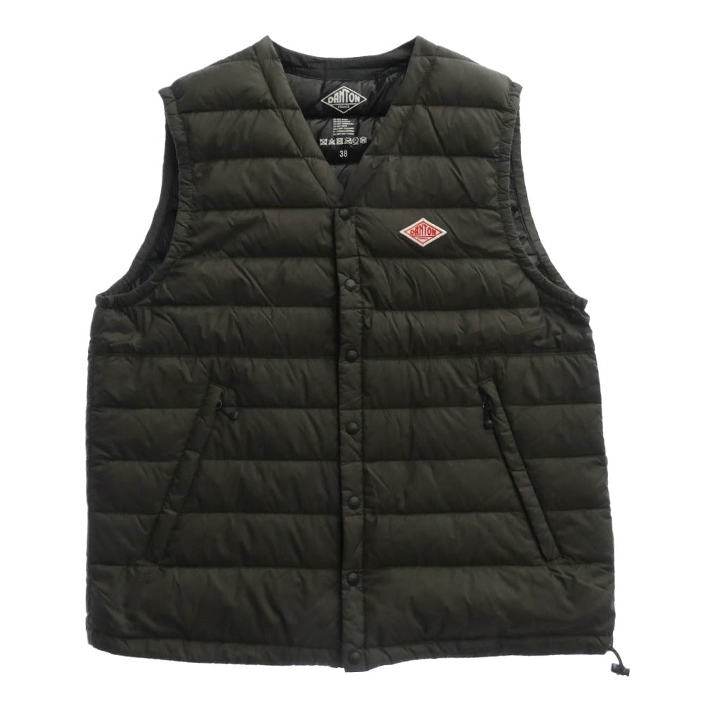 Danton ダントン JD-8750 INNER DOWN VEST インナー ダウン ベスト カーキ系 38【中古】