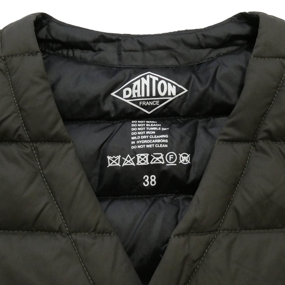 Danton ダントン JD-8750 INNER DOWN VEST インナー ダウン ベスト カーキ系 38【中古】
