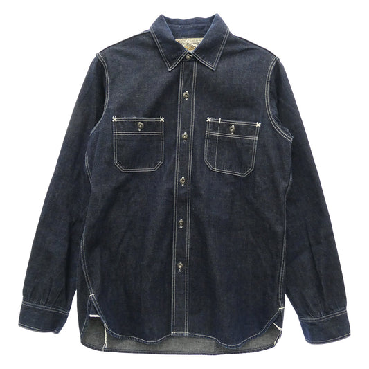 FREEWHEELERS フリーホイーラーズ NEAL CASSADY WORK SHIRT CHAMBRAY ワーク 長袖 シャツ インディゴブルー系 15【中古】