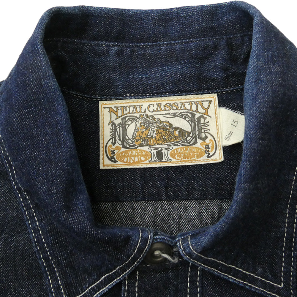 FREEWHEELERS フリーホイーラーズ NEAL CASSADY WORK SHIRT CHAMBRAY ワーク 長袖 シャツ インディゴブルー系 15【中古】