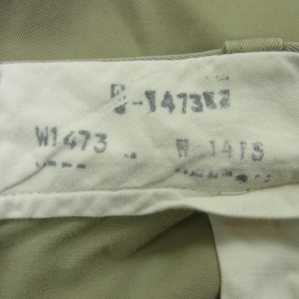ミリタリー Vintage ヴィンテージ 60～70s US.ARMY コットン チノ トラウザーズ パンツ チノパン グレイッシュベージュ系 サイズ表記なし【中古】