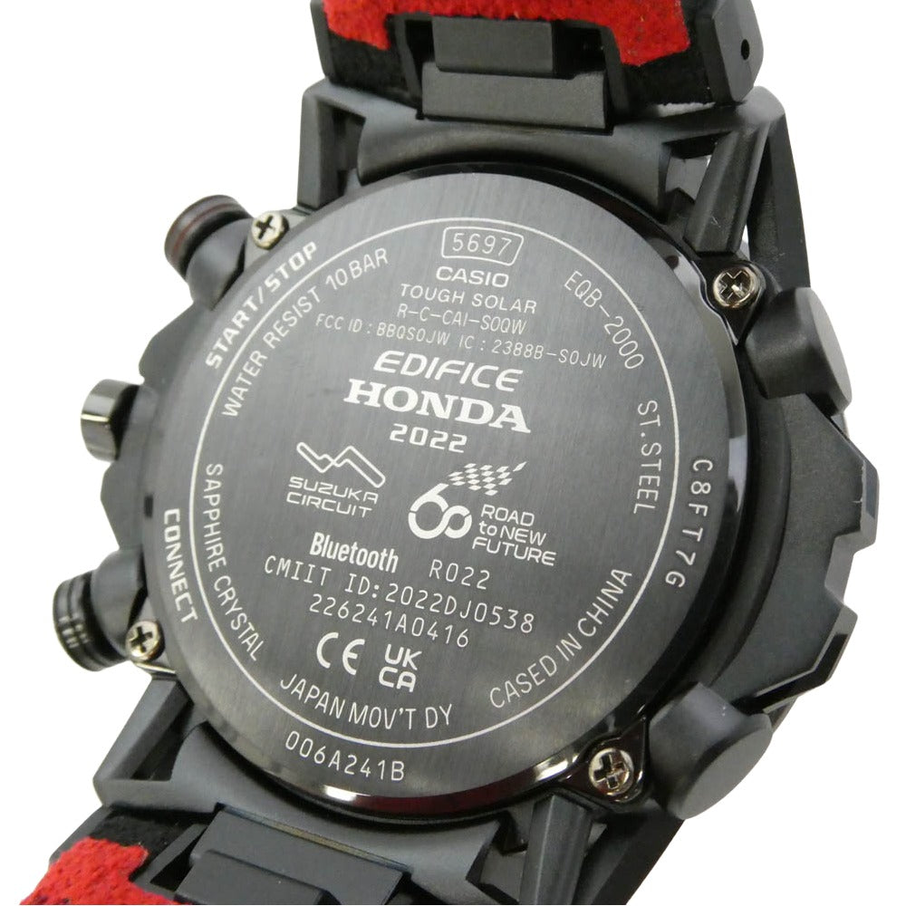G-SHOCK ジーショック EQB-2000HR-1AJR × Honda Racing EDIFICE SOSPENSIONE エディフィス ソスペンシオーネ 鈴鹿サーキット ブラック系 レッド系【新古品】【未使用】【中古】