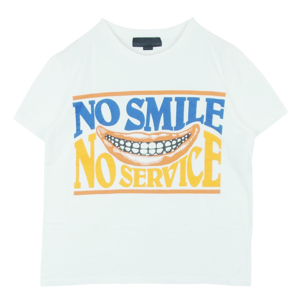 Stella McCartney ステラマッカートニー NO SMILE NO SERVICE 半袖 Tシャツ イタリア製 ホワイト系 XL【中古】
