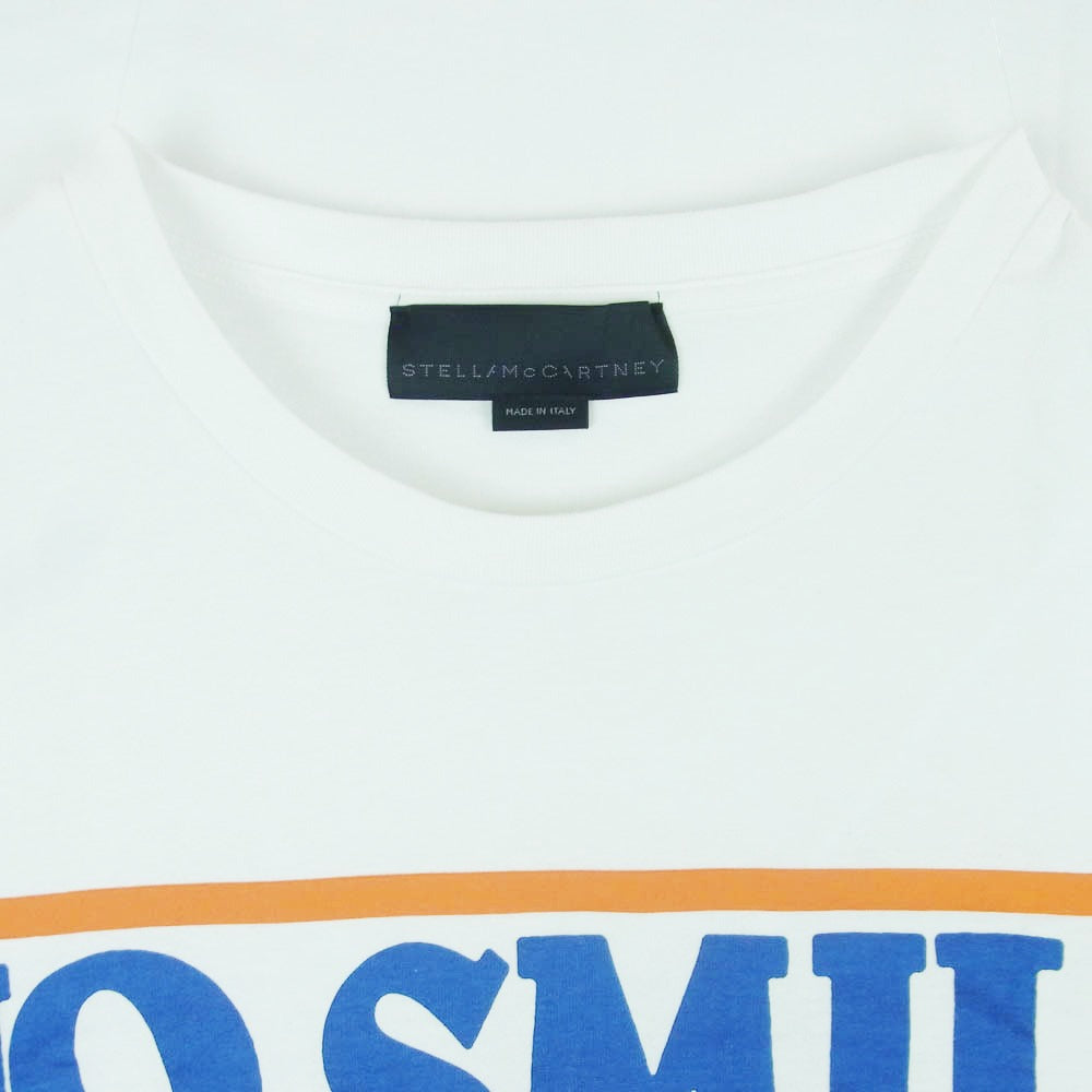 Stella McCartney ステラマッカートニー NO SMILE NO SERVICE 半袖 Tシャツ イタリア製 ホワイト系 XL【中古】
