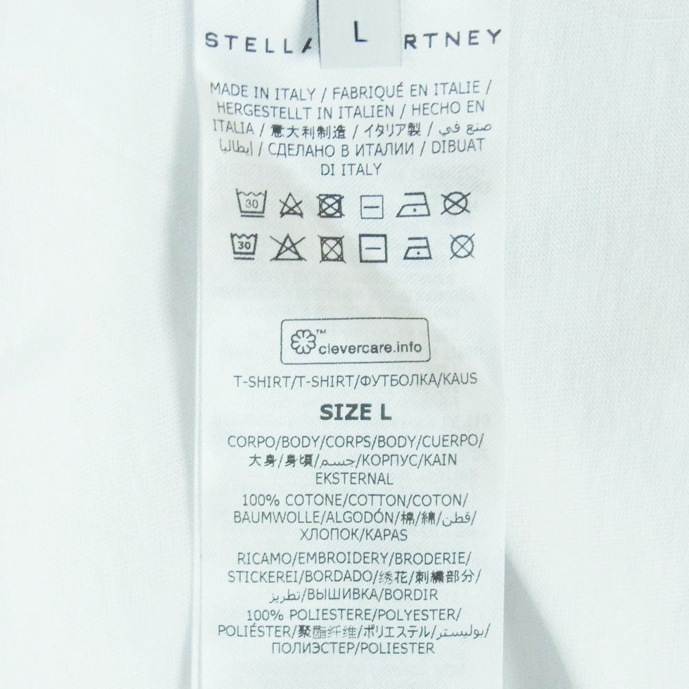 Stella McCartney ステラマッカートニー We Are the Weather. SOS刺繍 長袖 Tシャツ ホワイト系 PURE WHITE L【極上美品】【中古】