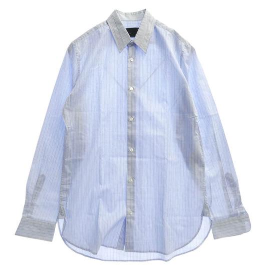Stella McCartney ステラマッカートニー 襟切替 ストライプ 長袖 ドレスシャツ ライトブルー系 39【中古】