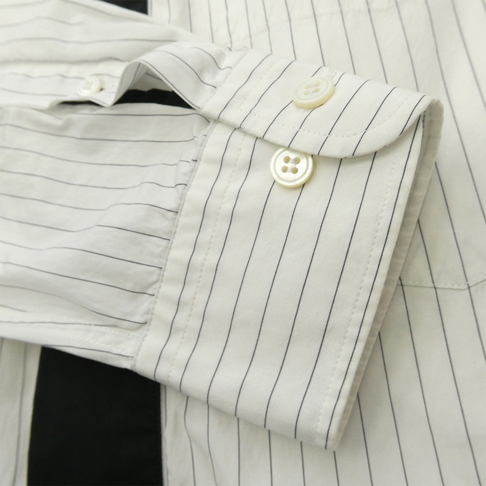 Stella McCartney ステラマッカートニー ピンストライプ 比翼 長袖シャツ オフホワイト系 39【中古】