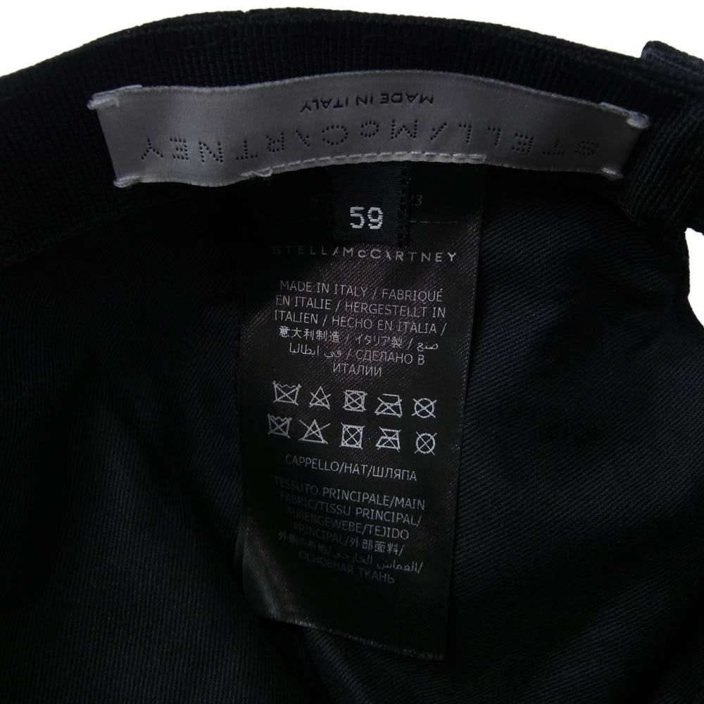 Stella McCartney ステラマッカートニー ロゴ刺繍 キャンバス 5パネル キャップ ブラック系 59【美品】【中古】