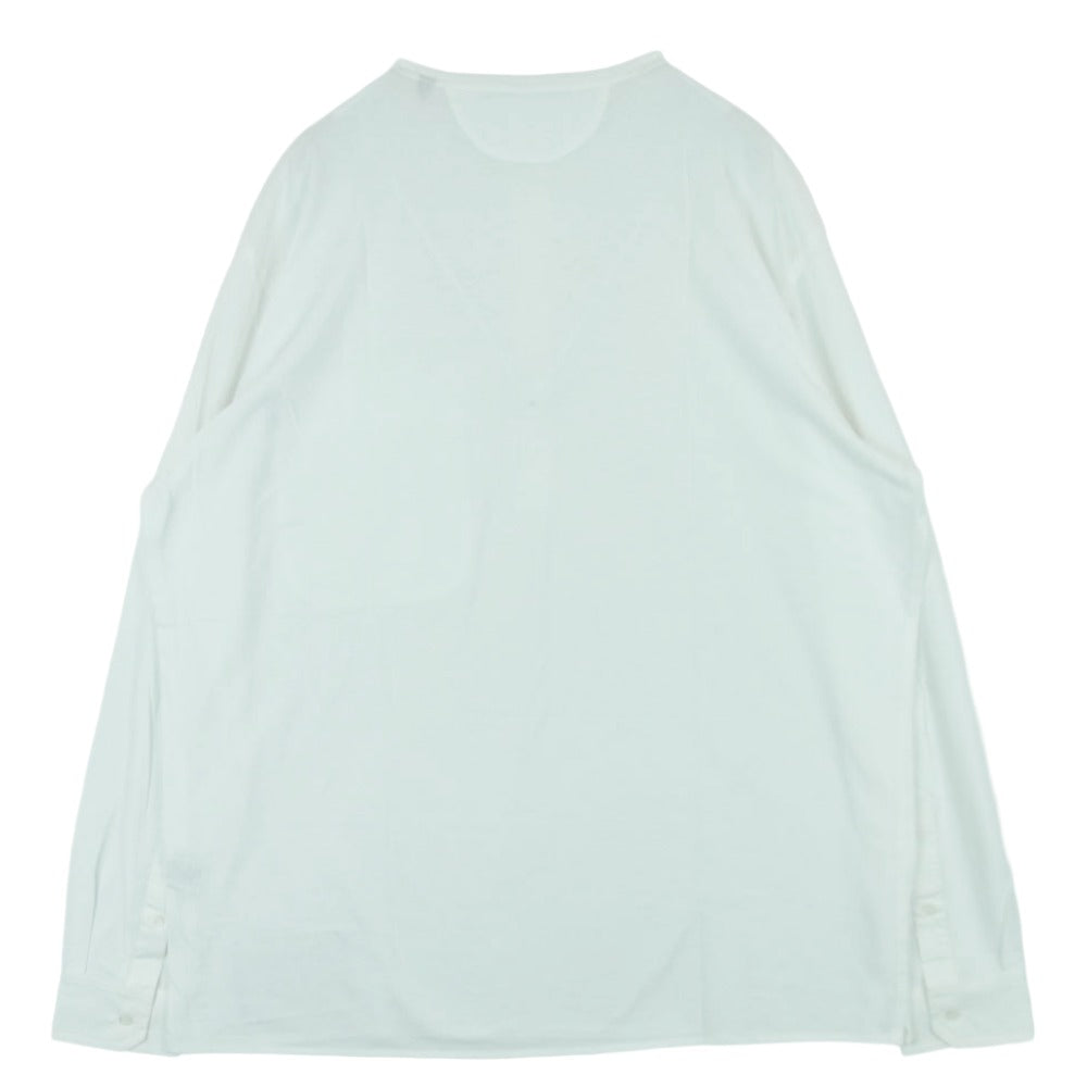 Stella McCartney ステラマッカートニー NO SMILE NO SERVICE パッチ付き ヘンリーネック プルオーバー 長袖 シャツ ホワイト系 L【中古】
