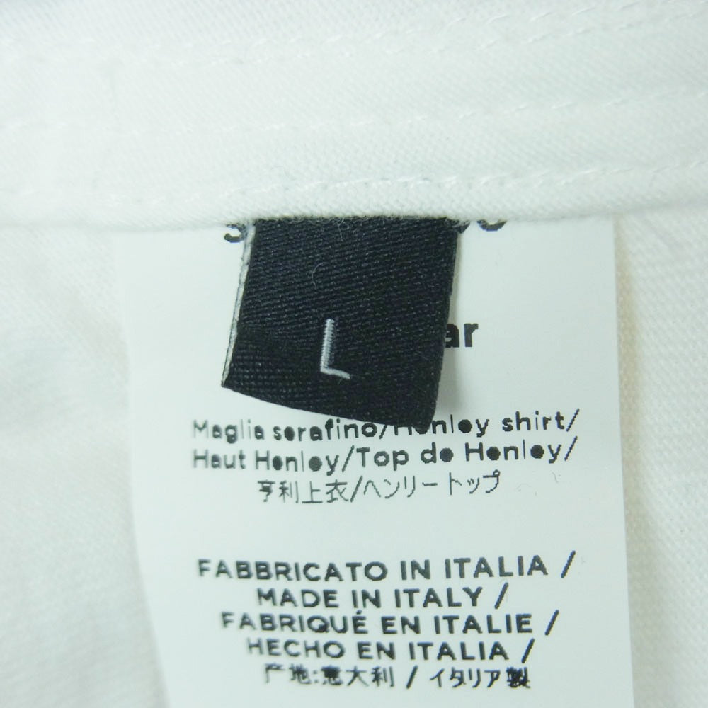 Stella McCartney ステラマッカートニー NO SMILE NO SERVICE パッチ付き ヘンリーネック プルオーバー 長袖 シャツ ホワイト系 L【中古】